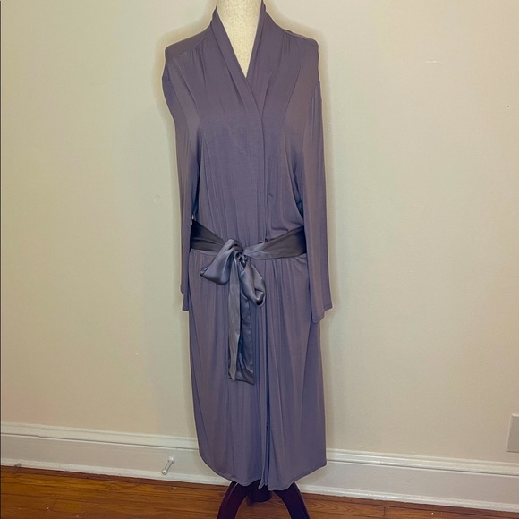 Midnight by Carol Hochman Purple Modal Blend Robe Wrap Tie Waist Size L - Picture 1 of 9